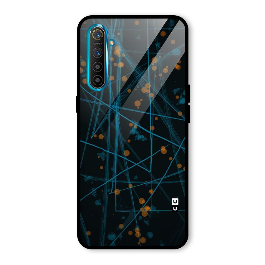 Blue Lines Gold Dots Glass Back Case for Realme X2
