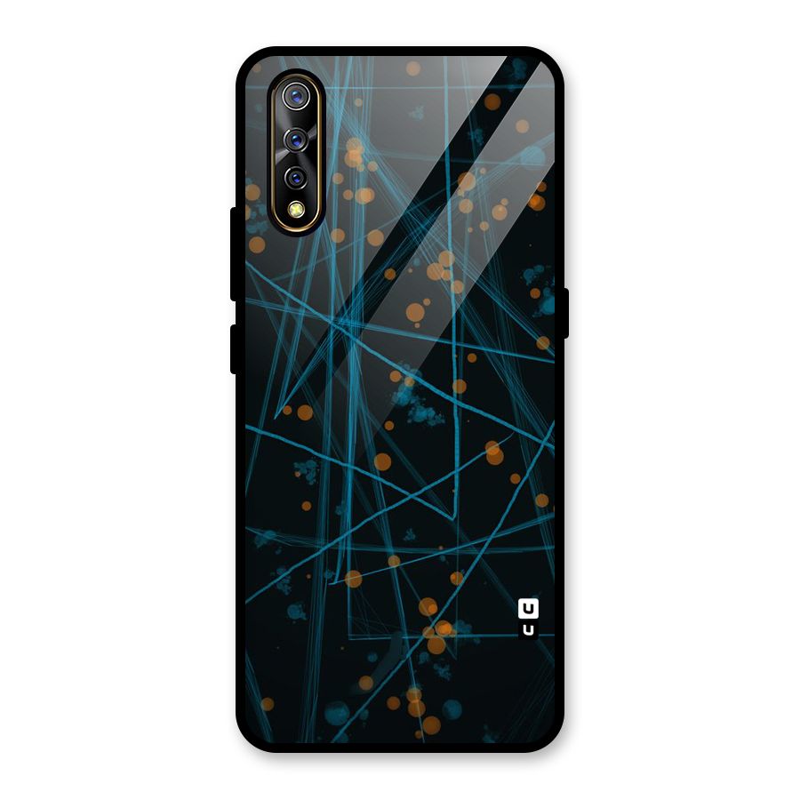 Blue Lines Gold Dots Glass Back Case for Vivo S1