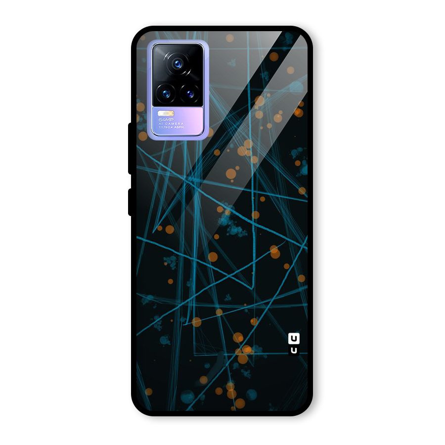 Blue Lines Gold Dots Glass Back Case for Vivo Y73