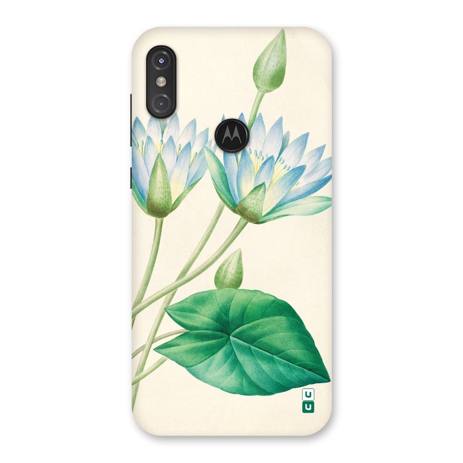 Blue Lotus Back Case for Motorola One Power