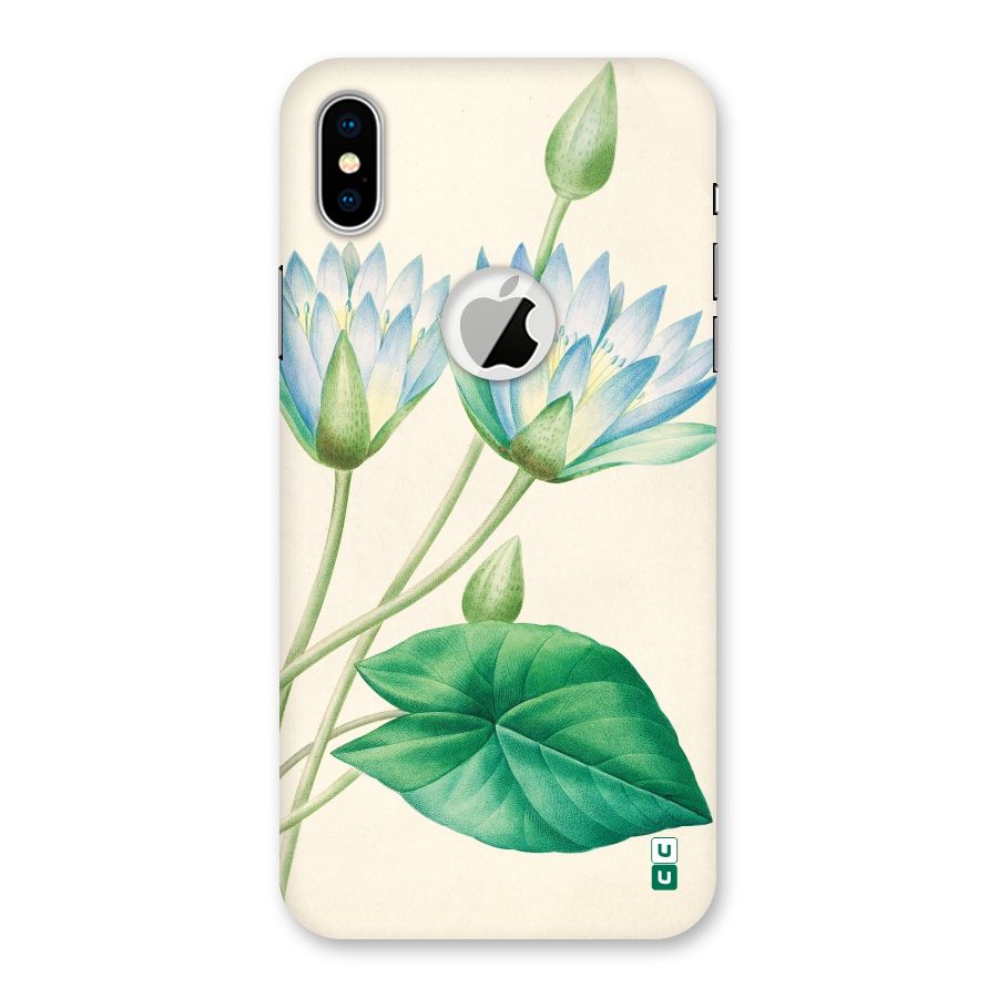 Blue Lotus Back Case for iPhone X Logo Cut