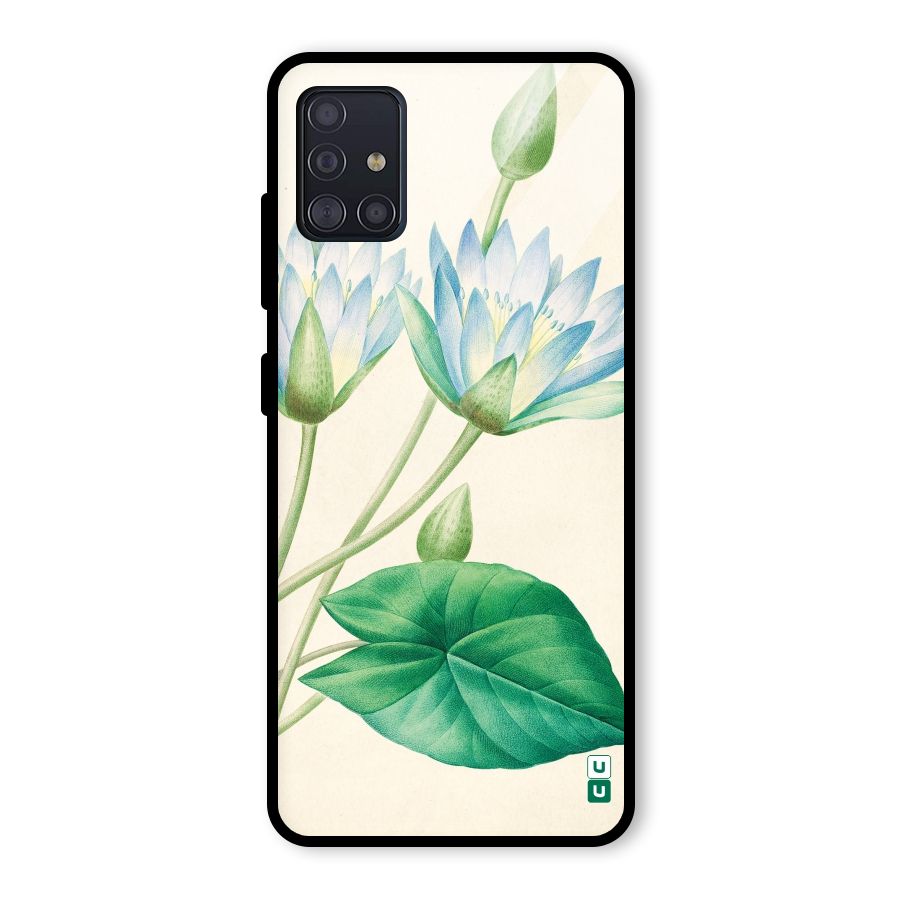 Blue Lotus Glass Back Case for Galaxy A51