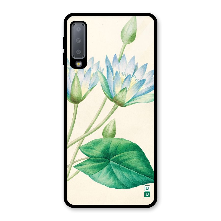 Blue Lotus Glass Back Case for Galaxy A7 (2018)