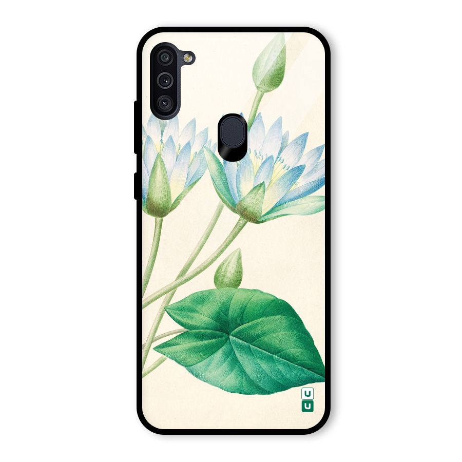 Blue Lotus Glass Back Case for Galaxy M11