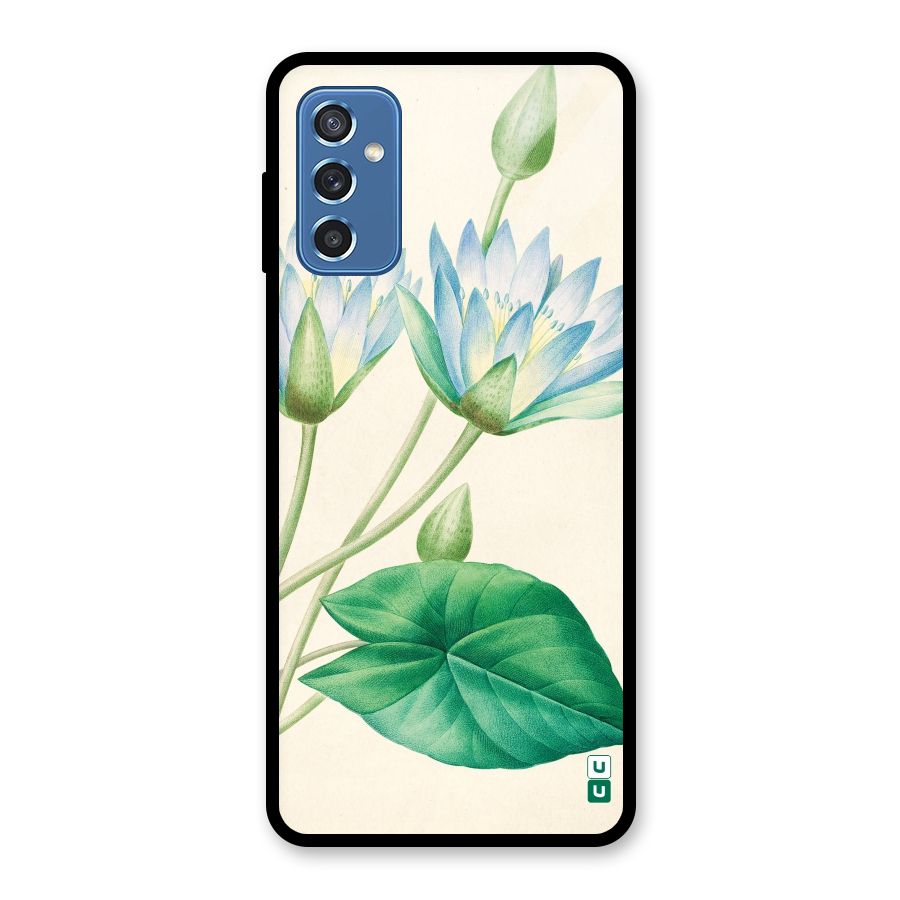 Blue Lotus Glass Back Case for Galaxy M52 5G