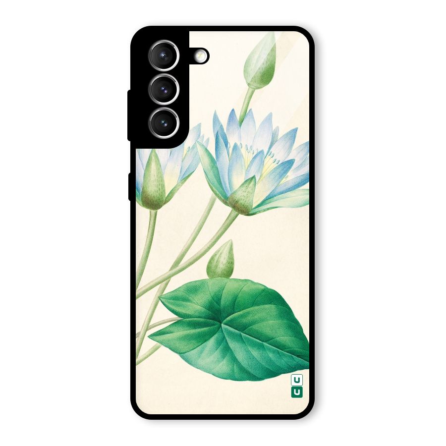 Blue Lotus Glass Back Case for Galaxy S21 5G