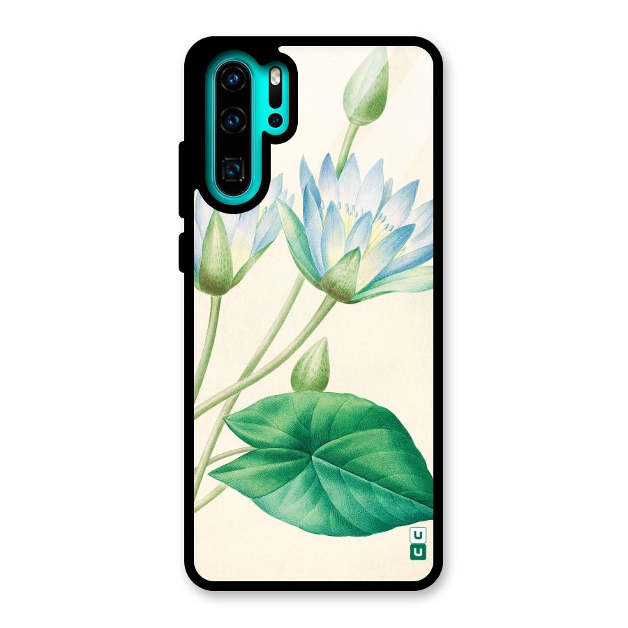 Blue Lotus Glass Back Case for Huawei P30 Pro