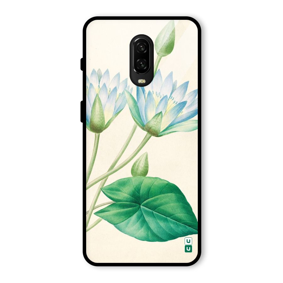 Blue Lotus Glass Back Case for OnePlus 6T