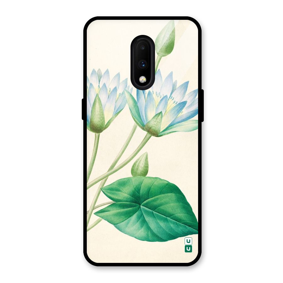 Blue Lotus Glass Back Case for OnePlus 7