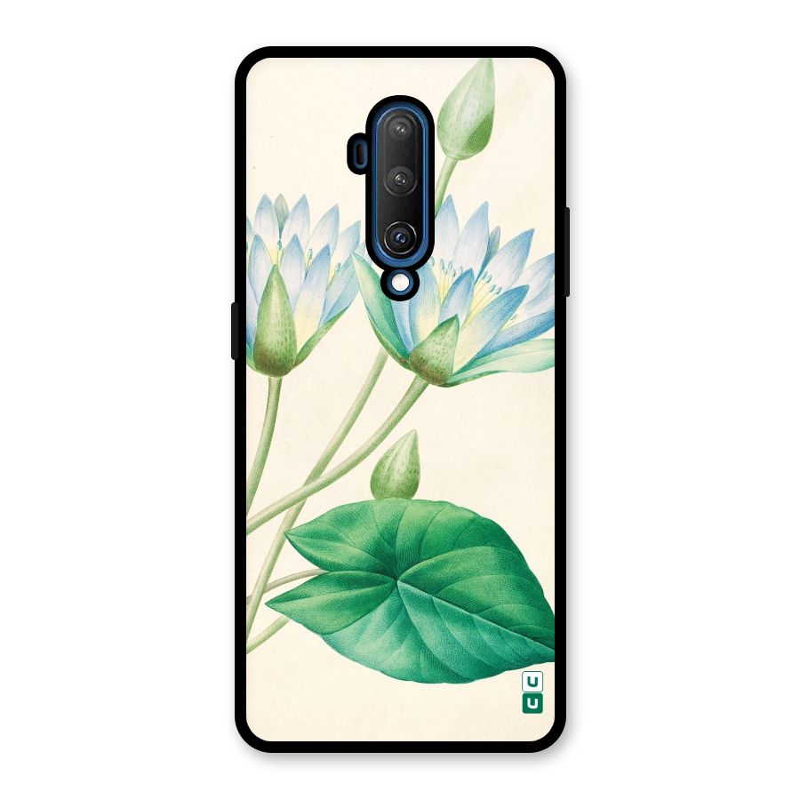 Blue Lotus Glass Back Case for OnePlus 7T Pro