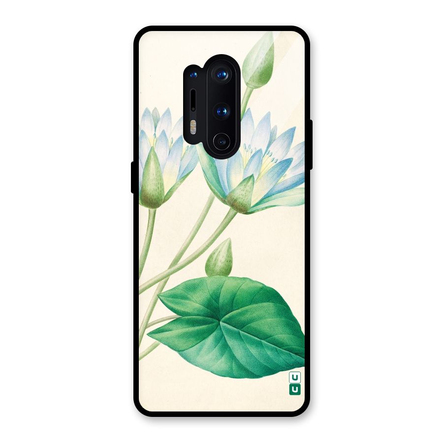 Blue Lotus Glass Back Case for OnePlus 8 Pro