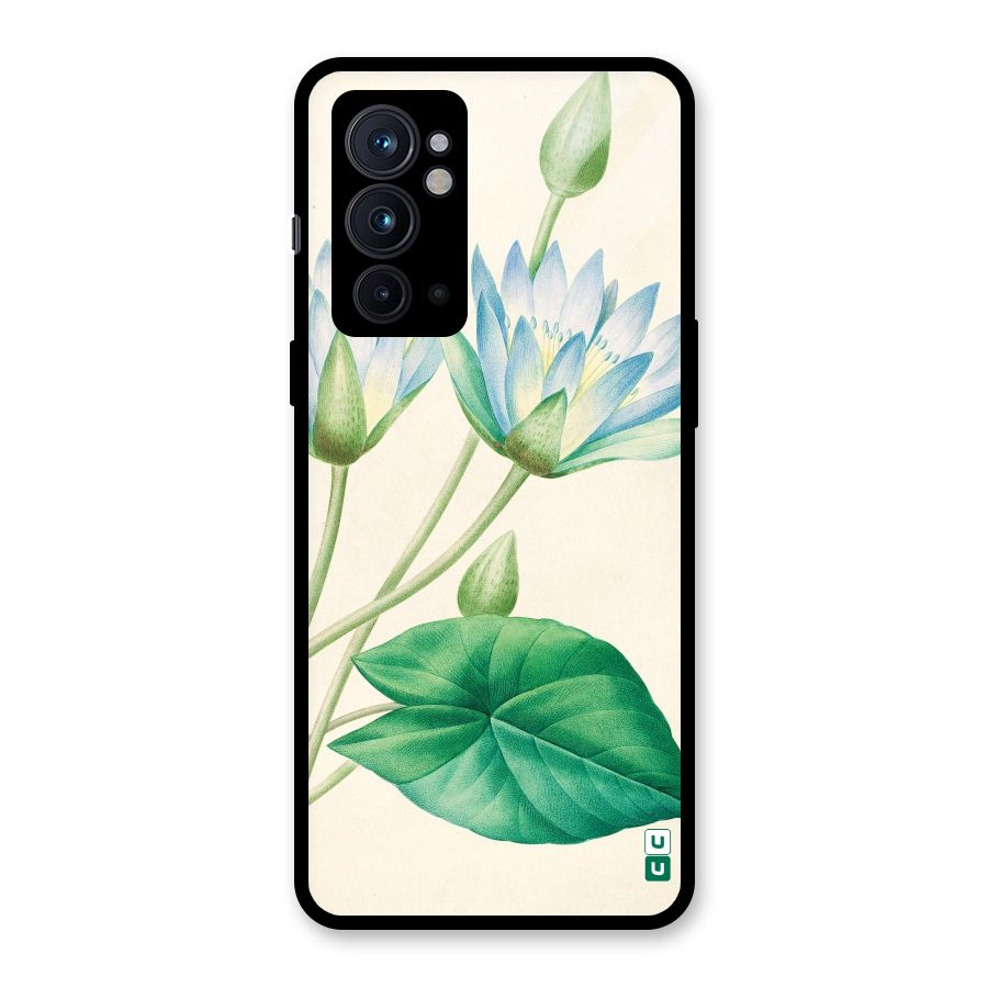 Blue Lotus Glass Back Case for OnePlus 9RT 5G