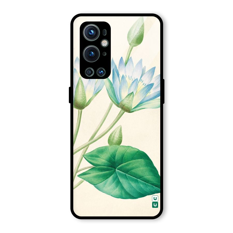 Blue Lotus Glass Back Case for OnePlus 9 Pro