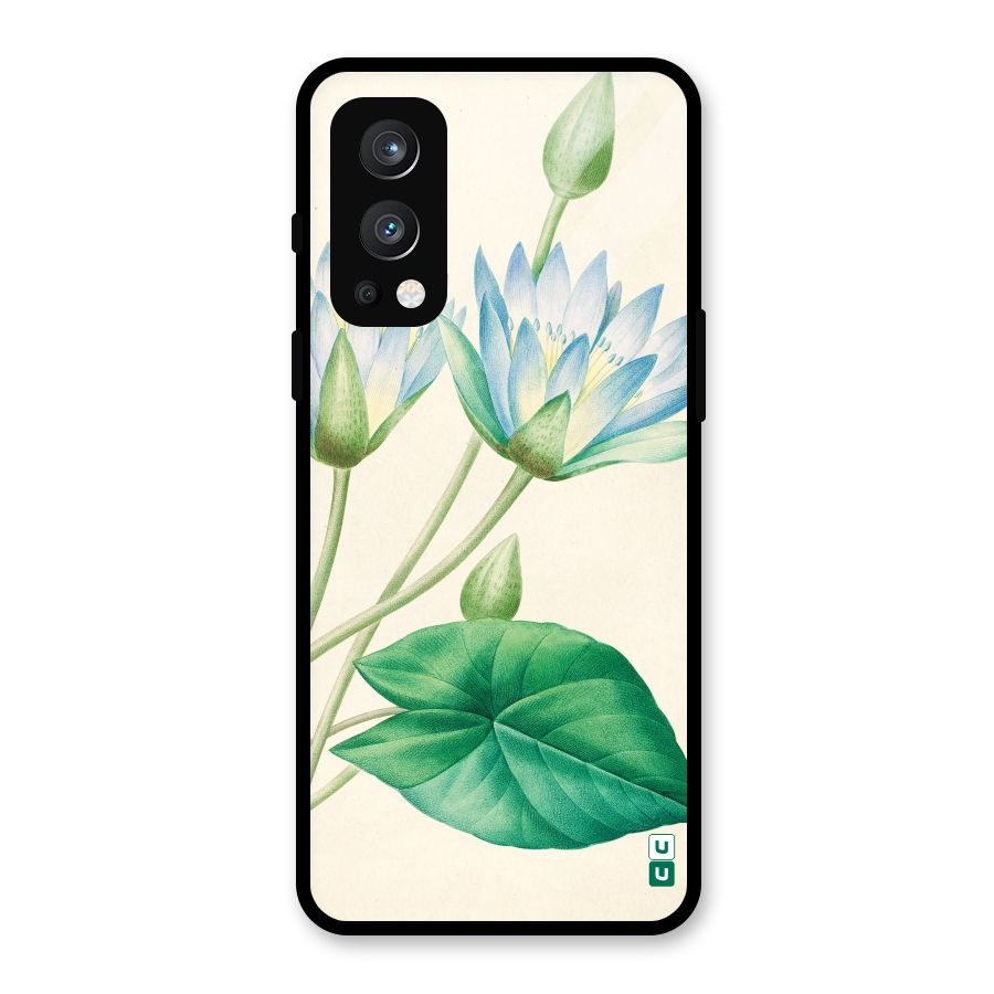 Blue Lotus Glass Back Case for OnePlus Nord 2 5G