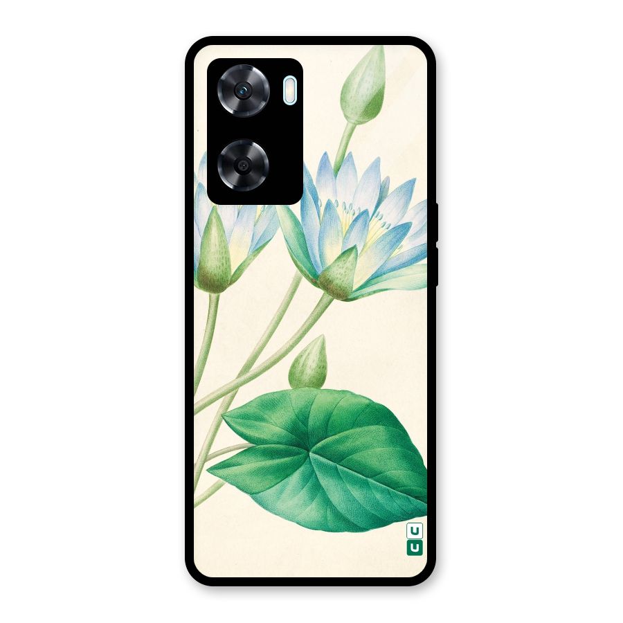 Blue Lotus Glass Back Case for Oppo A77