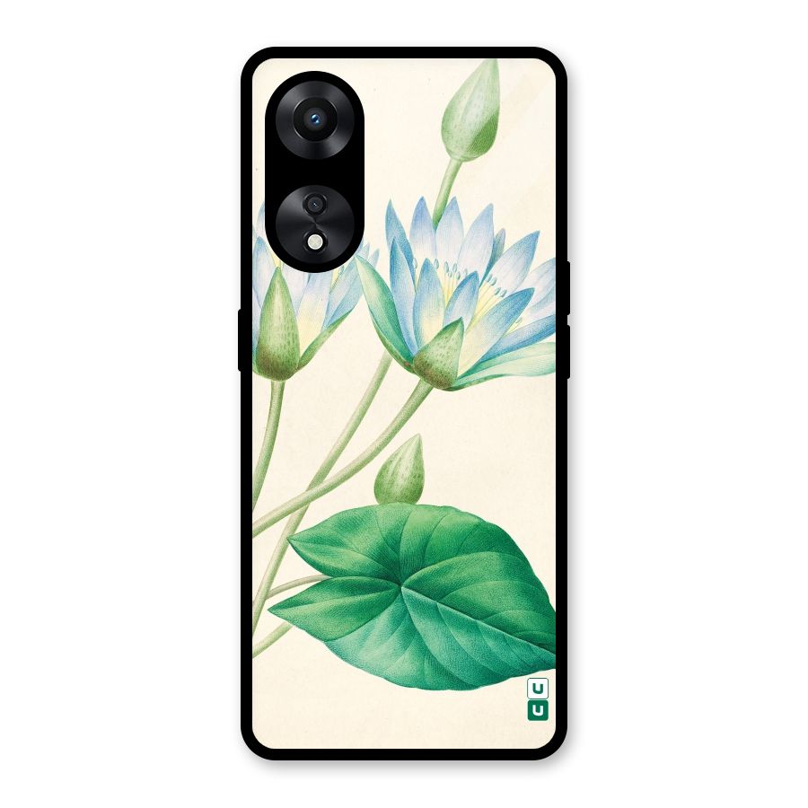Blue Lotus Glass Back Case for Oppo A78