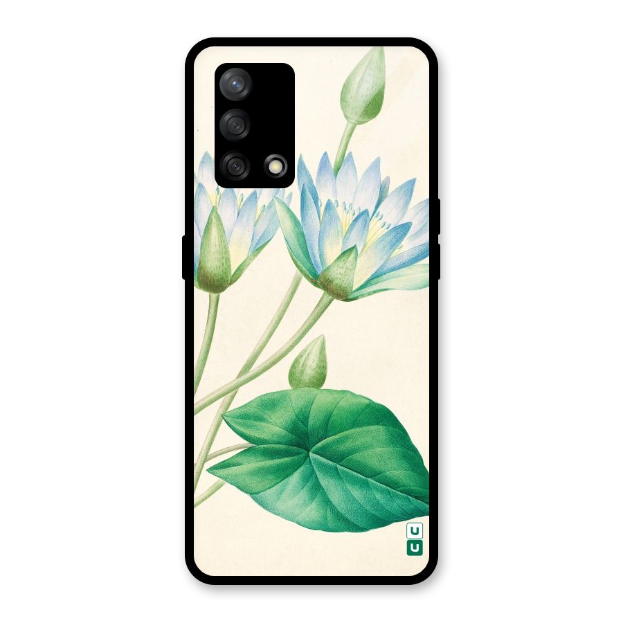 Blue Lotus Glass Back Case for Oppo F19