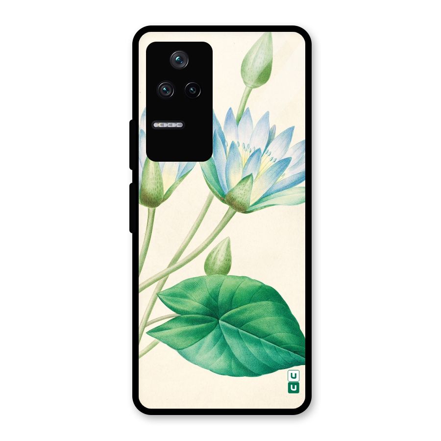 Blue Lotus Glass Back Case for Poco F4 5G