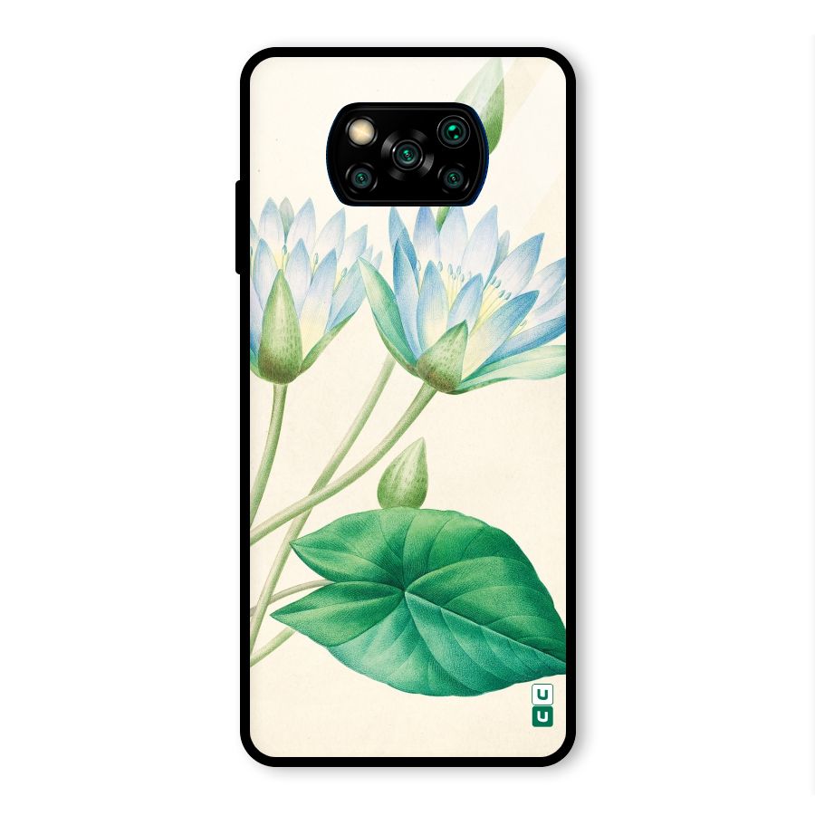 Blue Lotus Glass Back Case for Poco X3 Pro