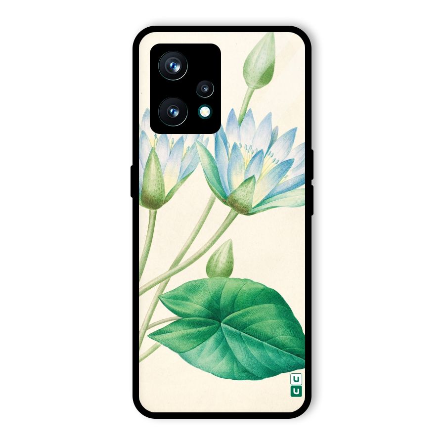 Blue Lotus Glass Back Case for Realme 9 Pro Plus 5G