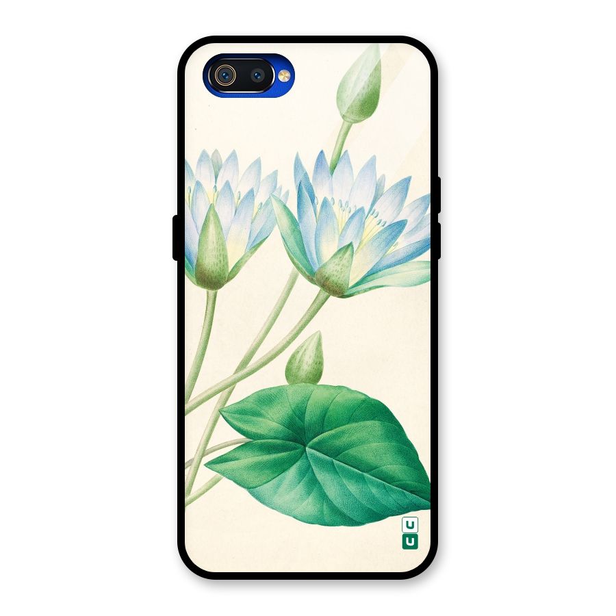Blue Lotus Glass Back Case for Realme C2