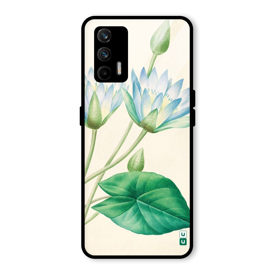 Blue Lotus Glass Back Case for Realme GT 5G