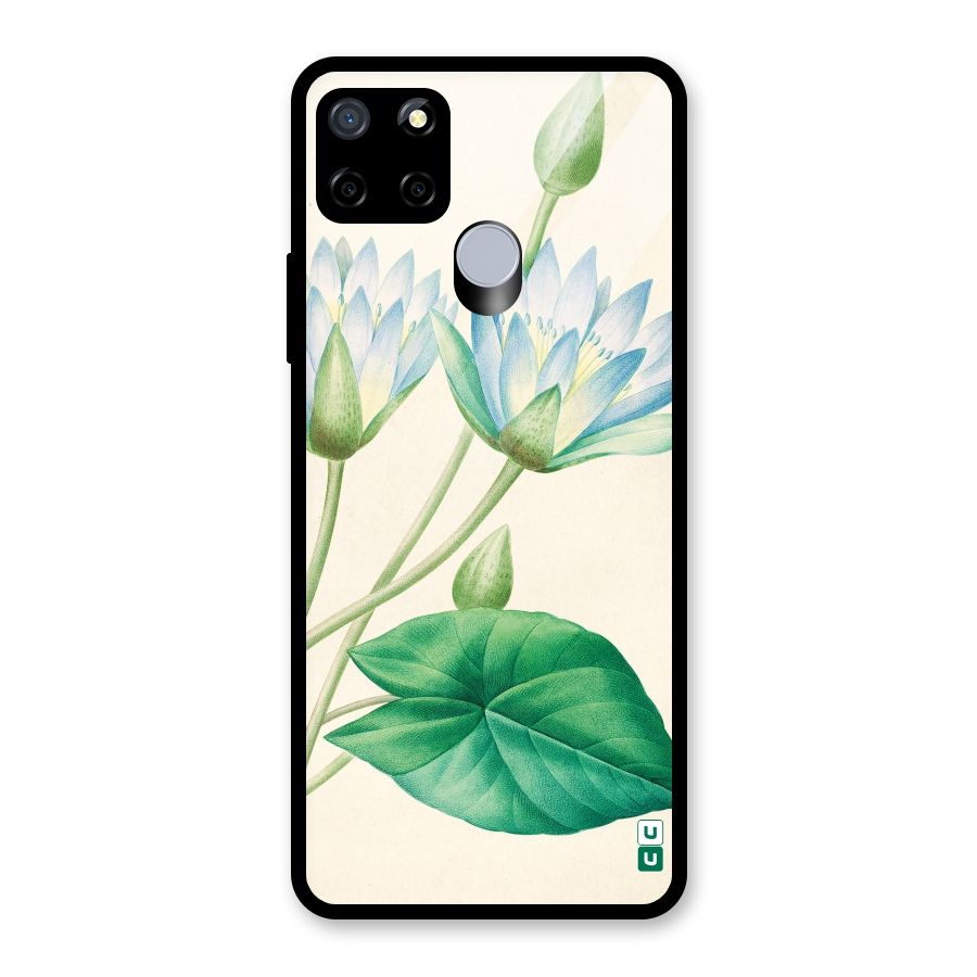 Blue Lotus Glass Back Case for Realme Narzo 20