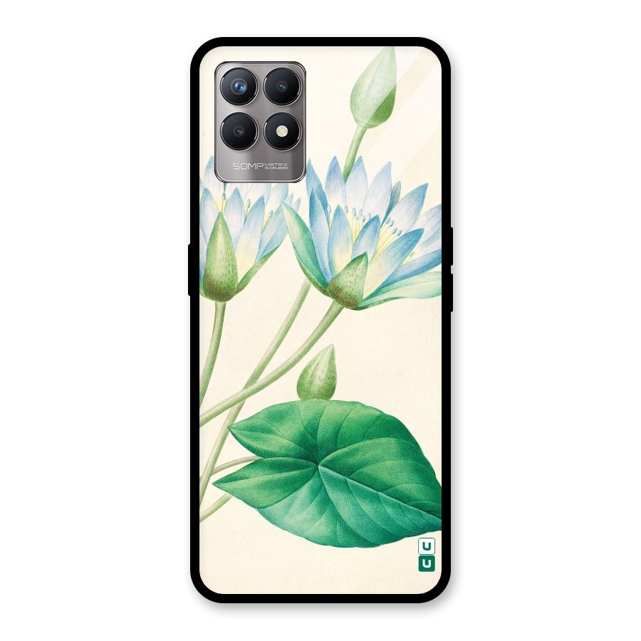 Blue Lotus Glass Back Case for Realme Narzo 50
