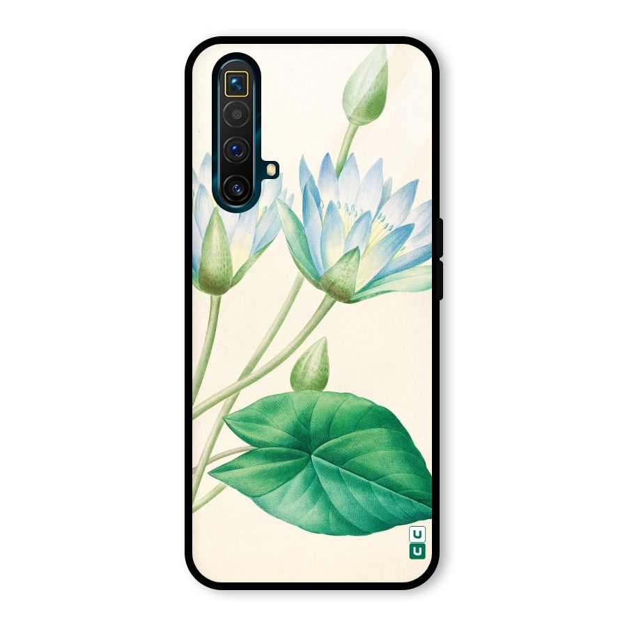 Blue Lotus Glass Back Case for Realme X3 SuperZoom