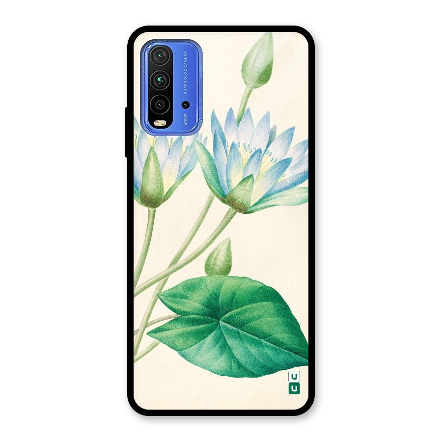 Blue Lotus Glass Back Case for Redmi 9 Power