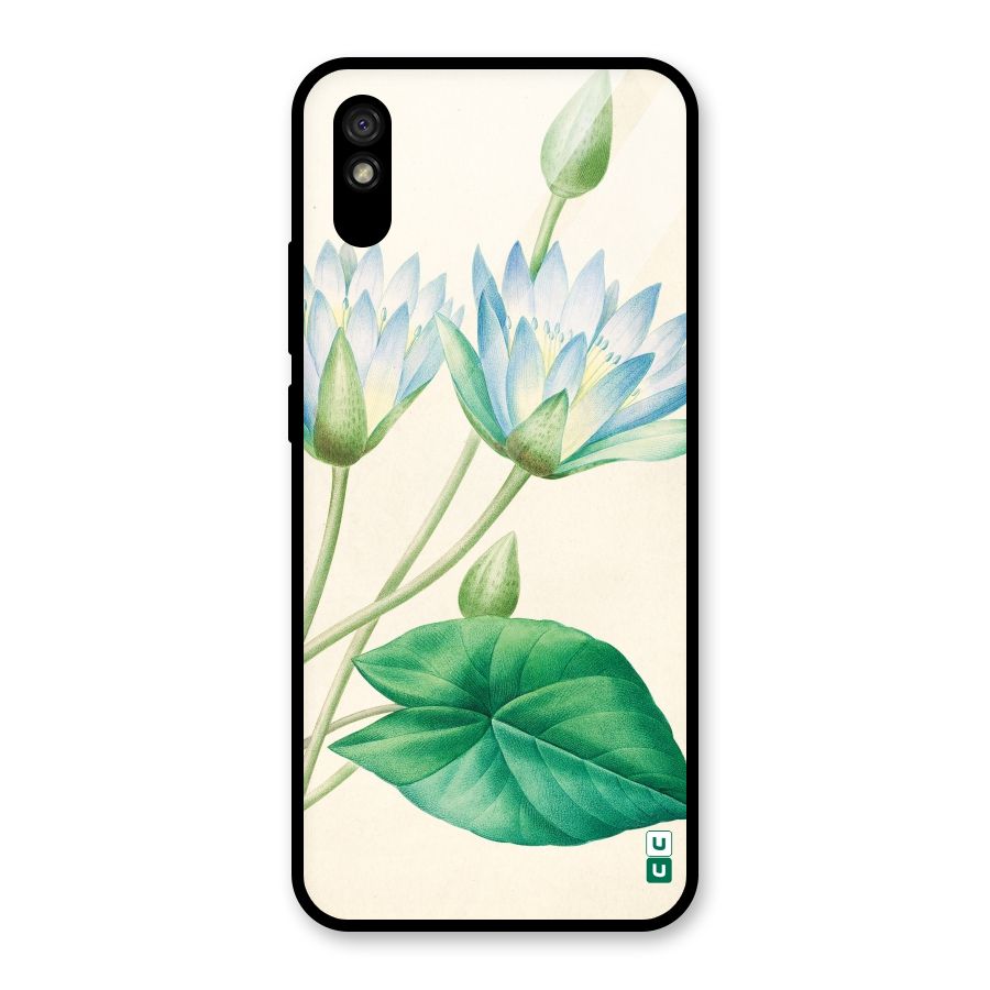 Blue Lotus Glass Back Case for Redmi 9i