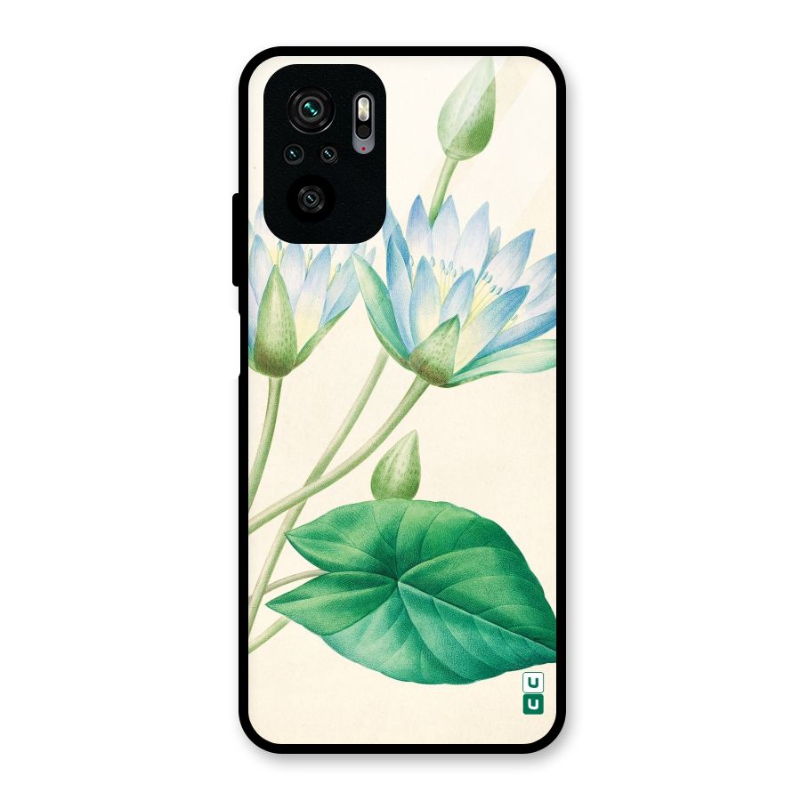 Blue Lotus Glass Back Case for Redmi Note 10S