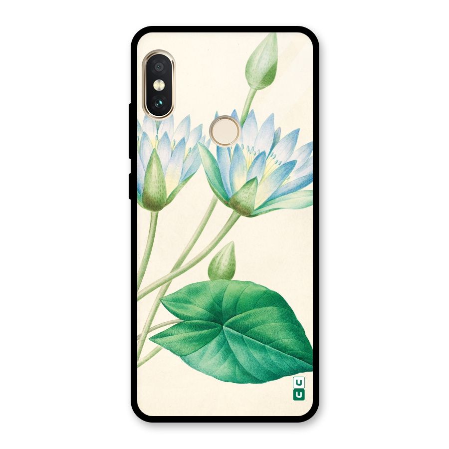 Blue Lotus Glass Back Case for Redmi Note 5 Pro