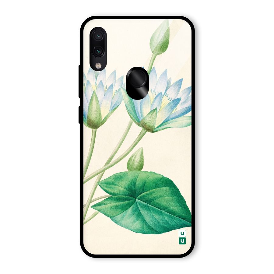 Blue Lotus Glass Back Case for Redmi Note 7 Pro