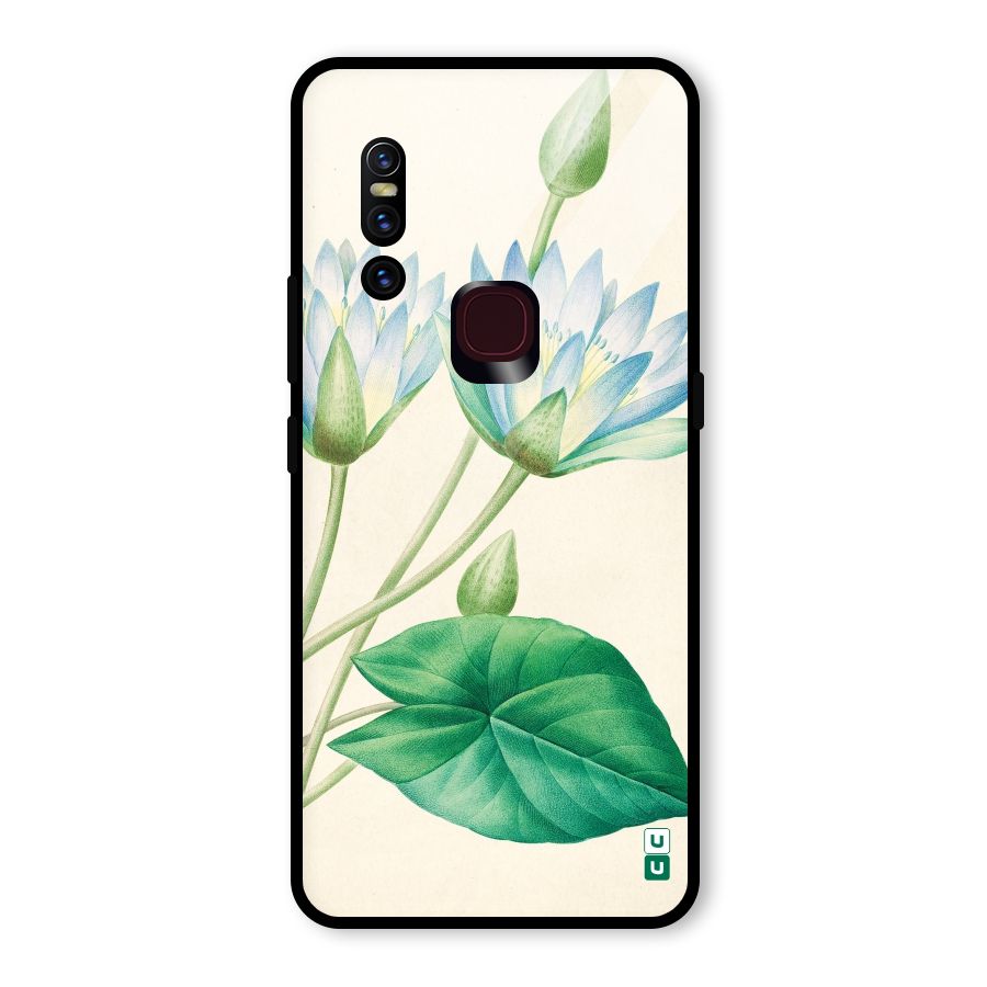 Blue Lotus Glass Back Case for Vivo V15