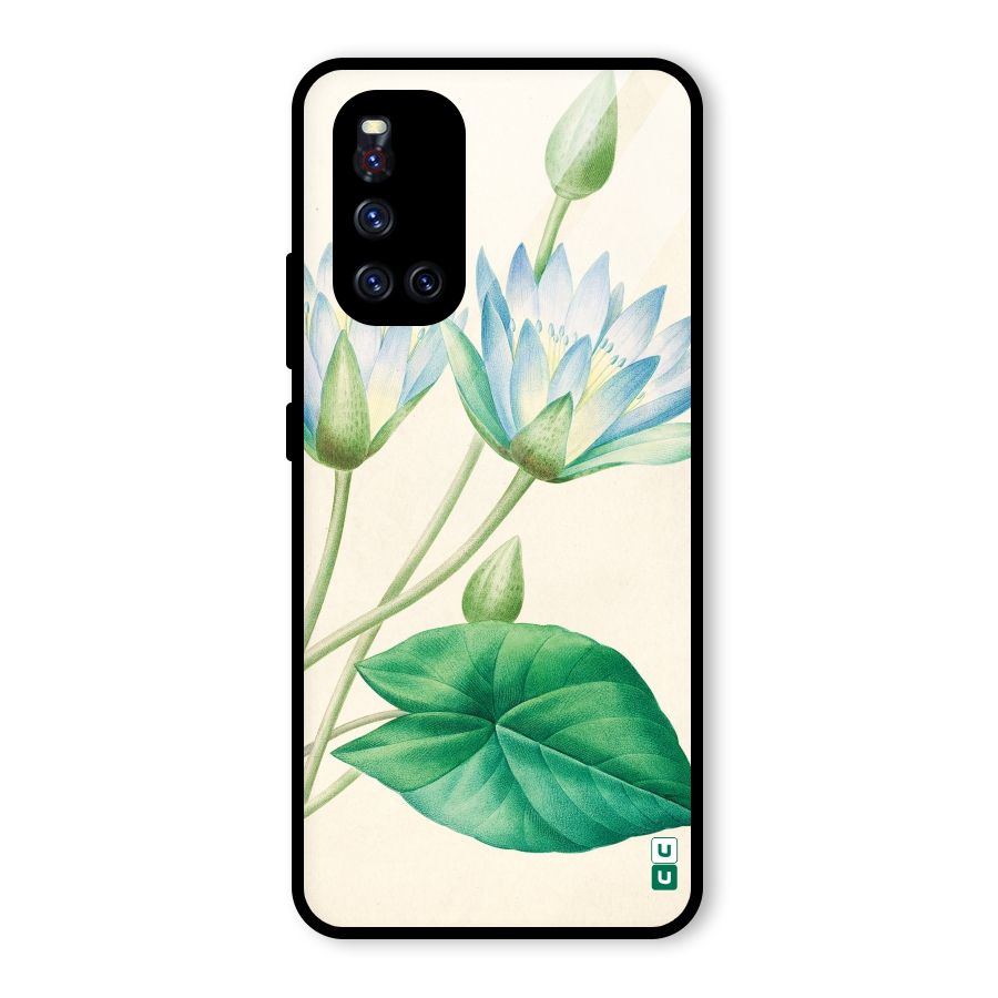 Blue Lotus Glass Back Case for Vivo V19