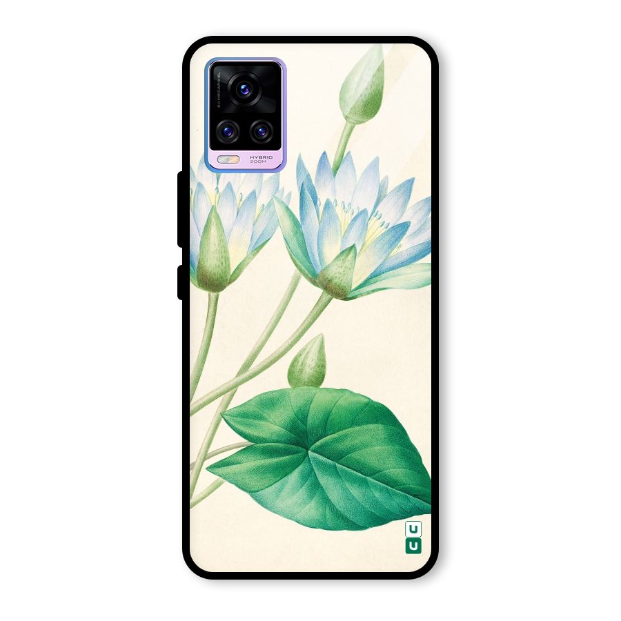 Blue Lotus Glass Back Case for Vivo V20 Pro