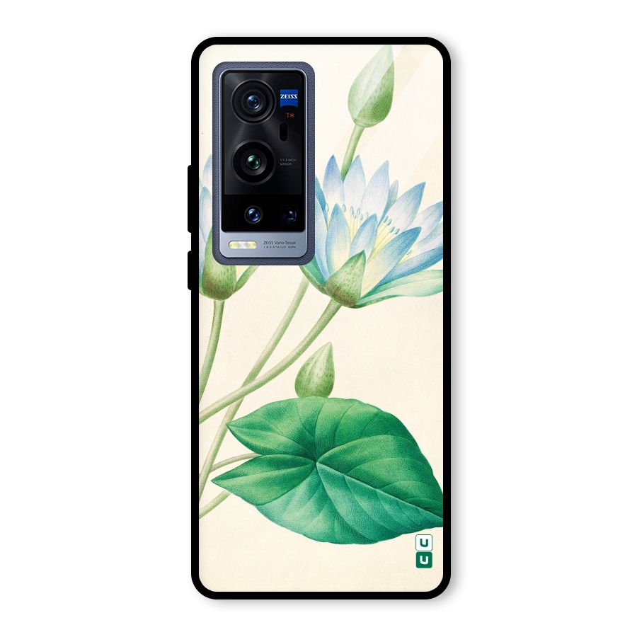 Blue Lotus Glass Back Case for Vivo X60 Pro Plus