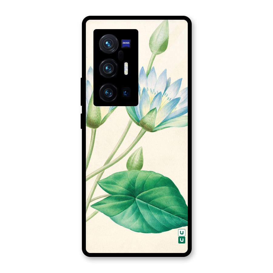 Blue Lotus Glass Back Case for Vivo X70 Pro Plus