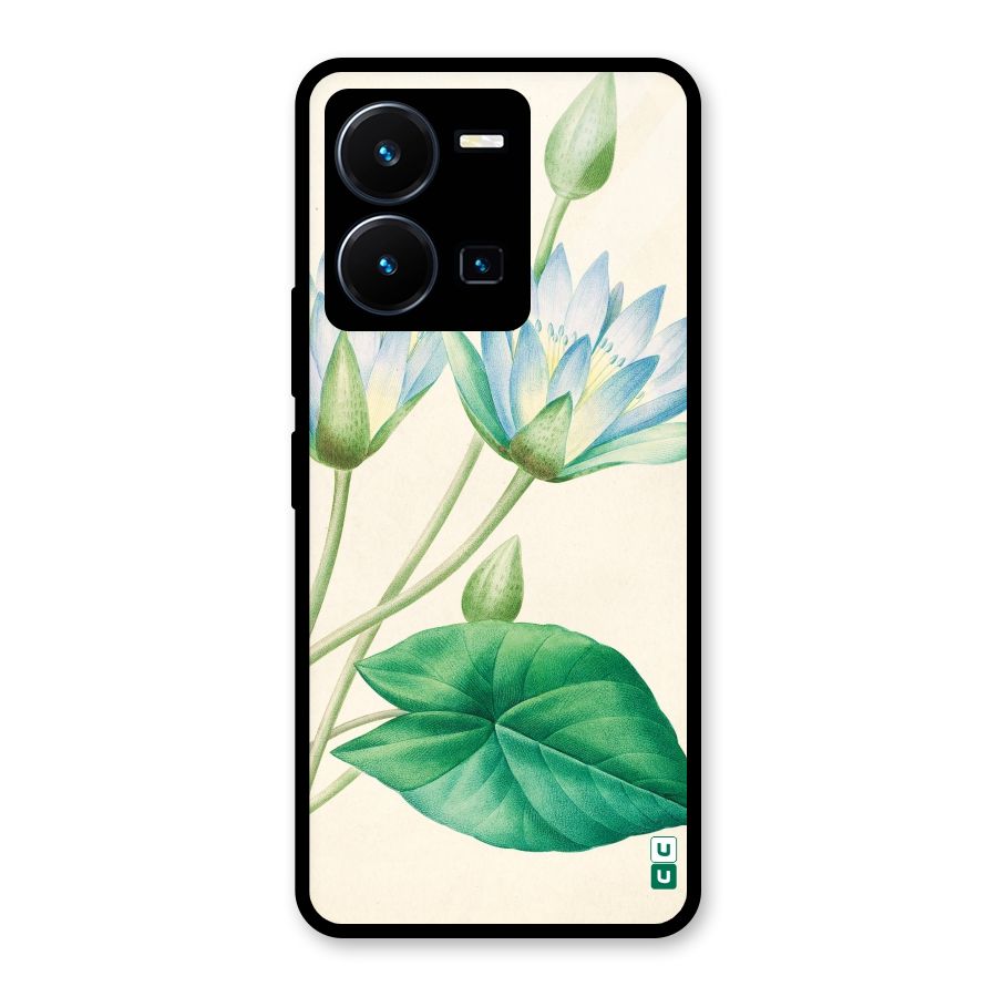 Blue Lotus Glass Back Case for Vivo Y35