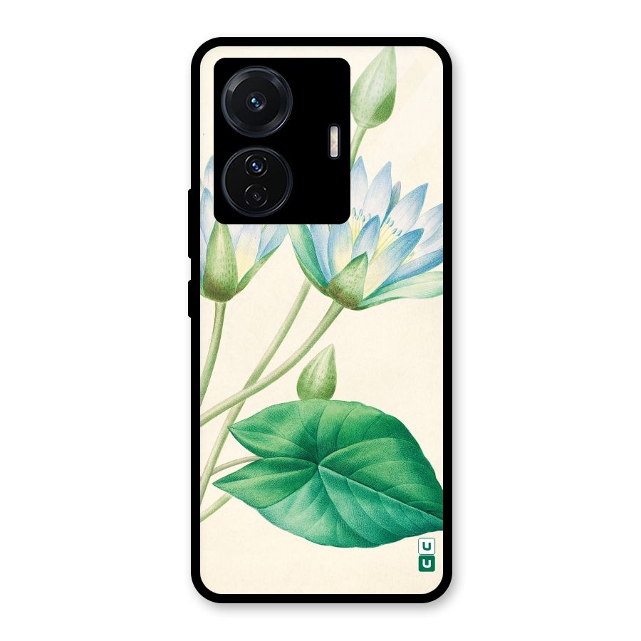 Blue Lotus Glass Back Case for Vivo iQOO Z6 Pro