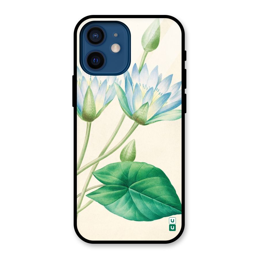 Blue Lotus Glass Back Case for iPhone 12 Mini