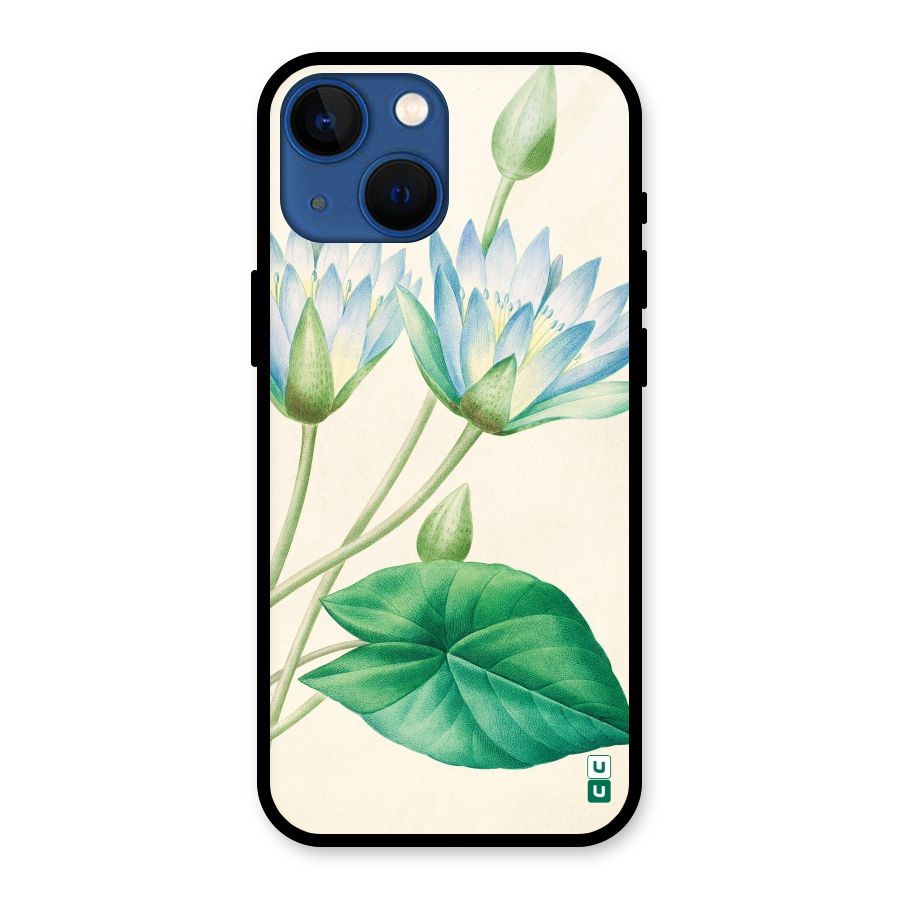 Blue Lotus Glass Back Case for iPhone 13 Mini