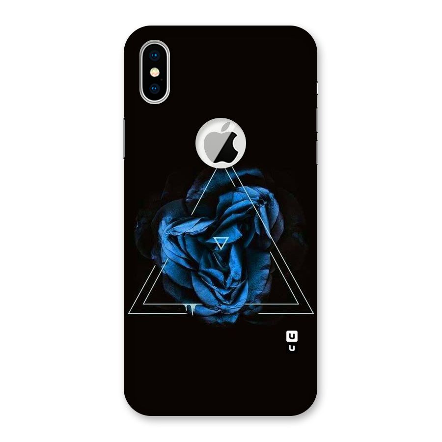 Blue Magic Triangle Back Case for iPhone X Logo Cut