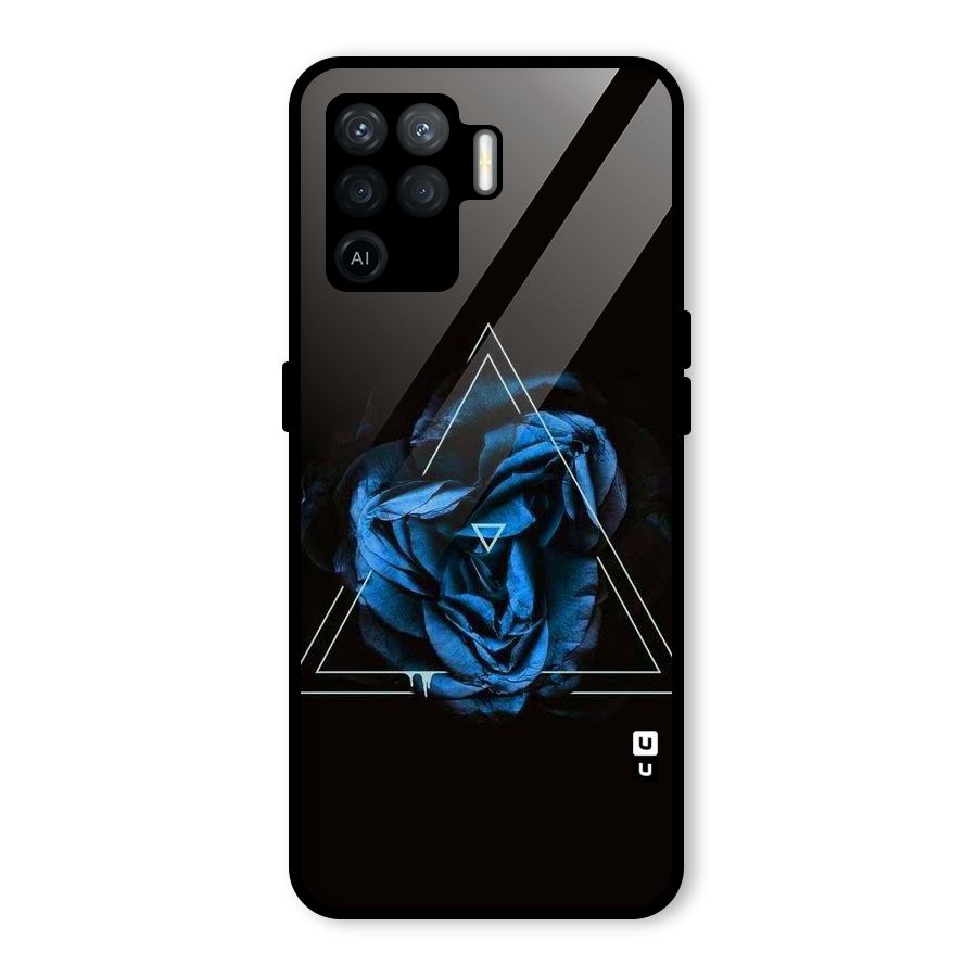 Blue Magic Triangle Glass Back Case for Oppo F19 Pro
