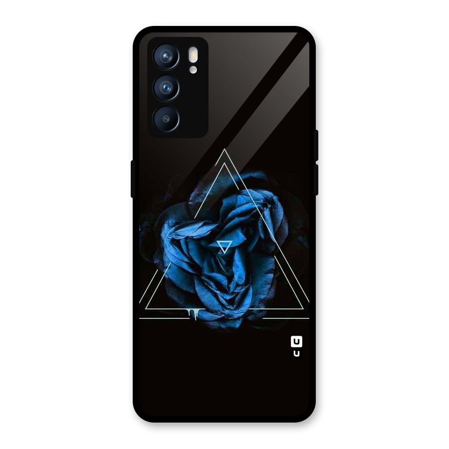 Blue Magic Triangle Glass Back Case for Oppo Reno6 5G