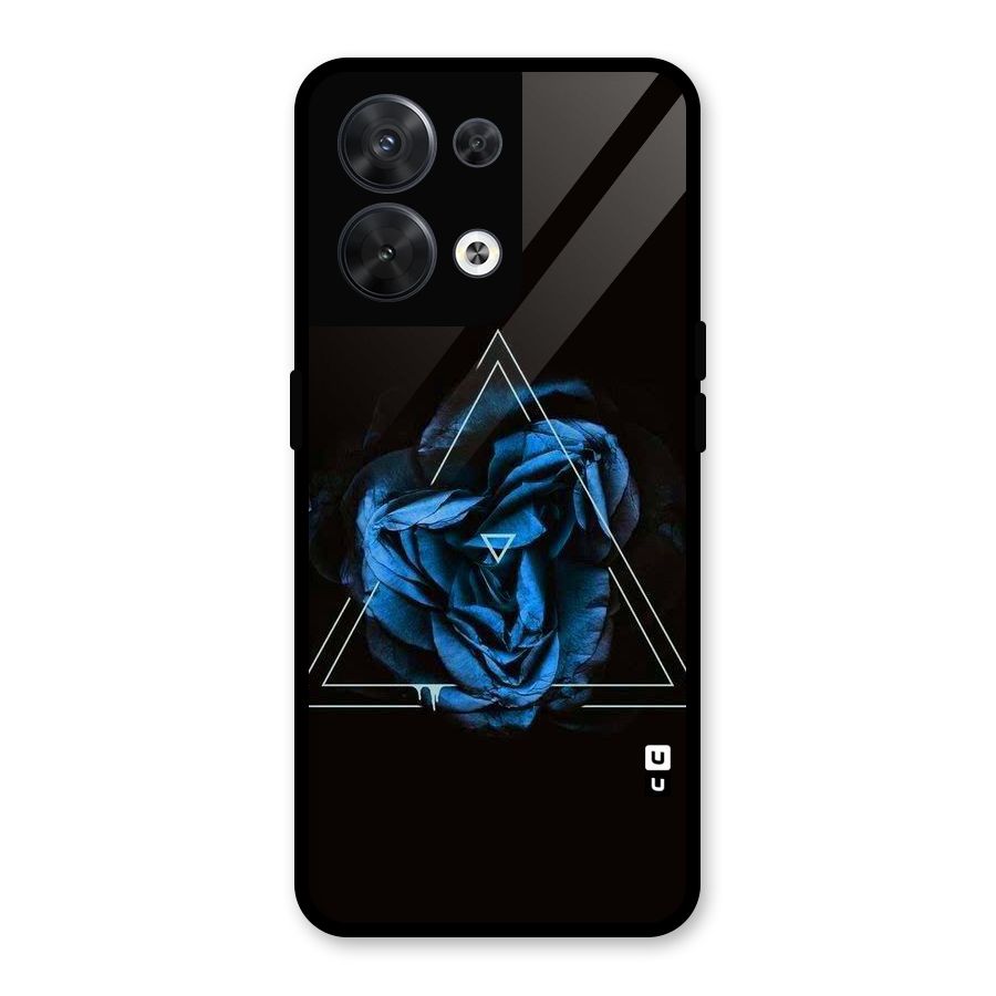 Blue Magic Triangle Glass Back Case for Oppo Reno8 5G