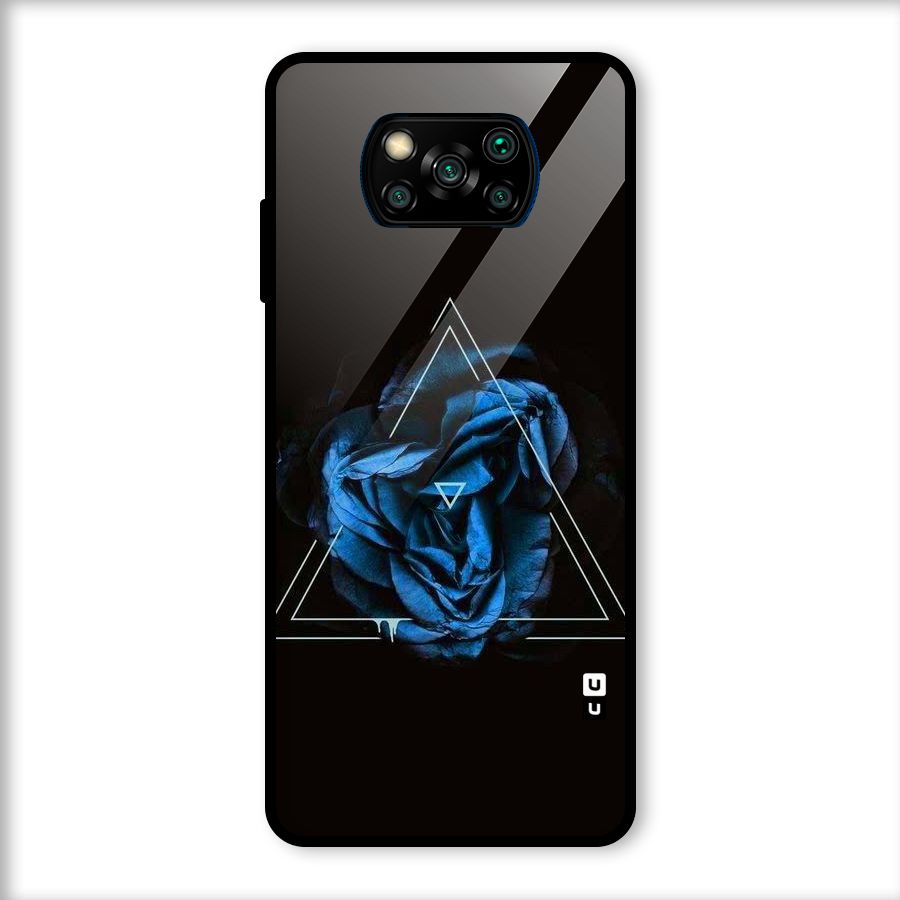 Blue Magic Triangle Glass Back Case for Poco X3