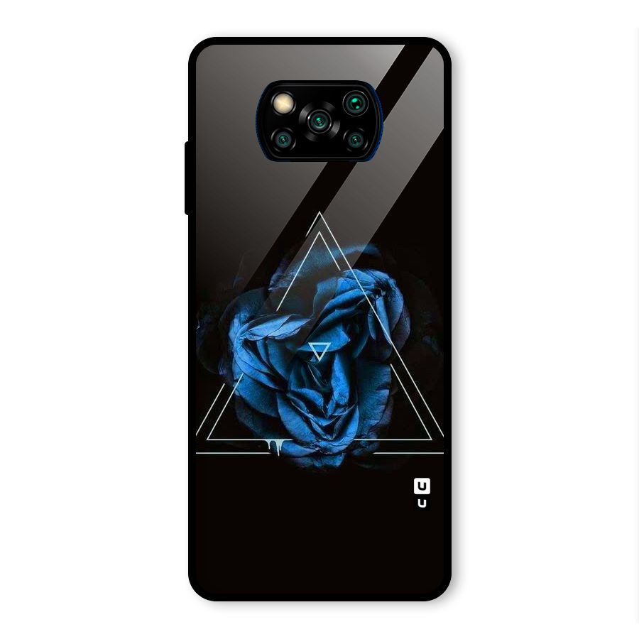 Blue Magic Triangle Glass Back Case for Poco X3 Pro
