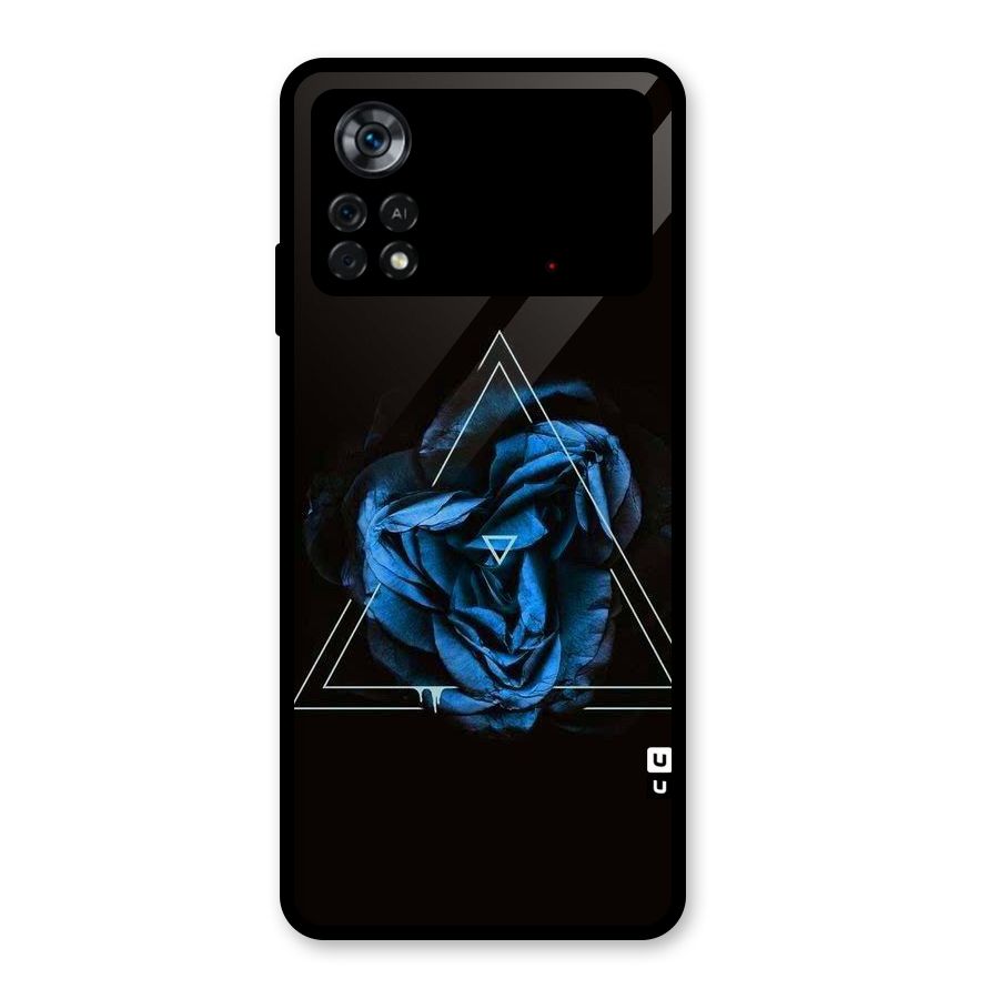 Blue Magic Triangle Glass Back Case for Poco X4 Pro 5G